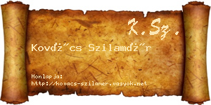 Kovács Szilamér névjegykártya